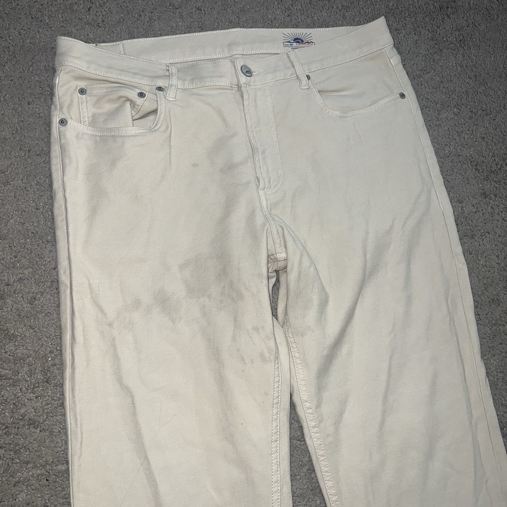 Faherty Stretch Terry 5 Pocket Pants Men 34x30 Beige Stone Soft